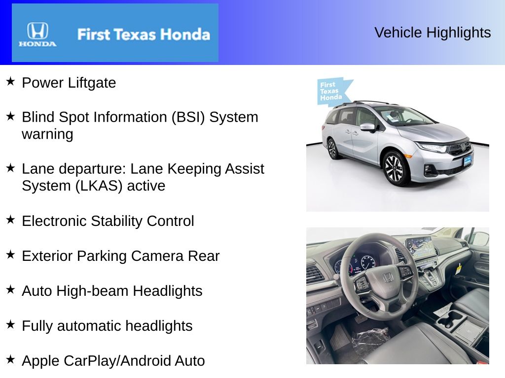 Used Car 2025 Honda Odyssey  Ex-l For Sale Under $40,000 In Austin, Texas