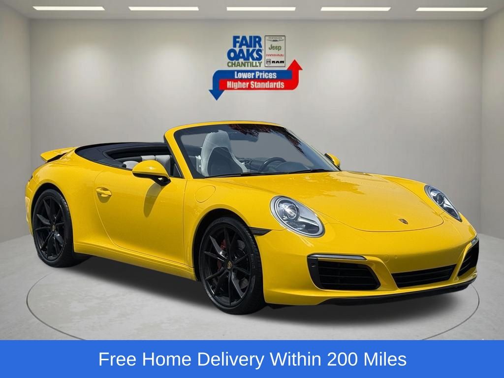 Yellow 2019 Porsche 911 Convertible Rear-Wheel Drive 7-Speed Automatic