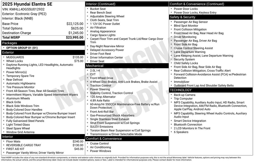 Used 2025 Gray Hyundai SE image 7