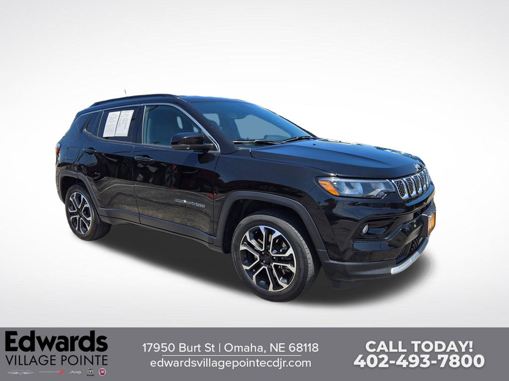 Diamond Black Crystal Pearlcoat 2023 Jeep Compass SUV / Crossover Four-Wheel Drive 8-Speed Automatic