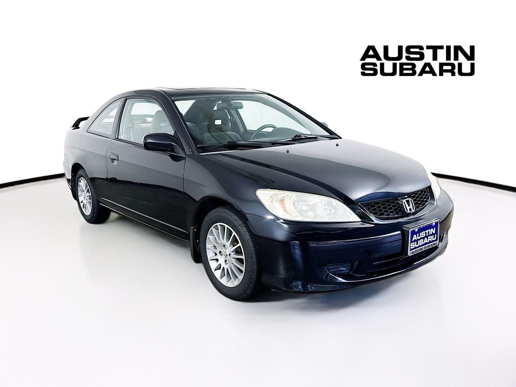 Black 2005 Honda Civic Coupe Coupe Front-Wheel Drive 4-Speed Automatic Overdrive