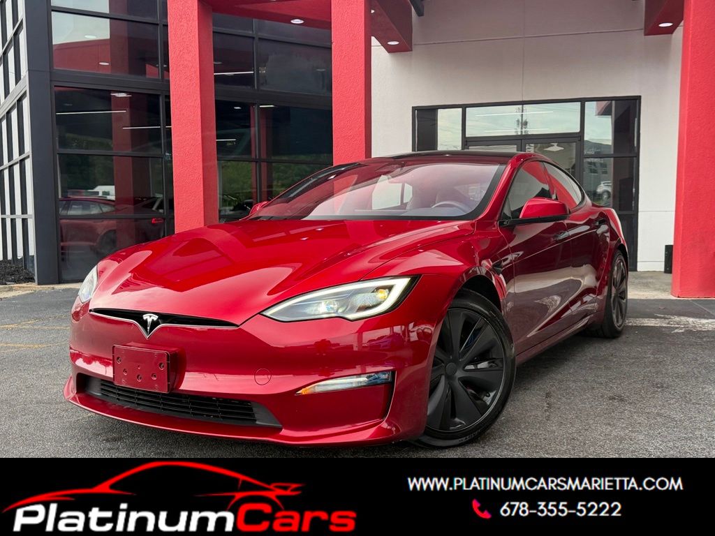 Red Multi-Coat 2023 Tesla Model S Sedan All-Wheel Drive 1-Speed Automatic