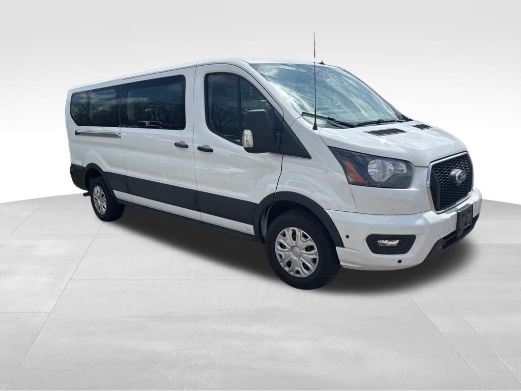 Oxford White 2024 Ford Transit Passenger 350 XLT Low Roof LB RWD Van Rear-Wheel Drive Automatic