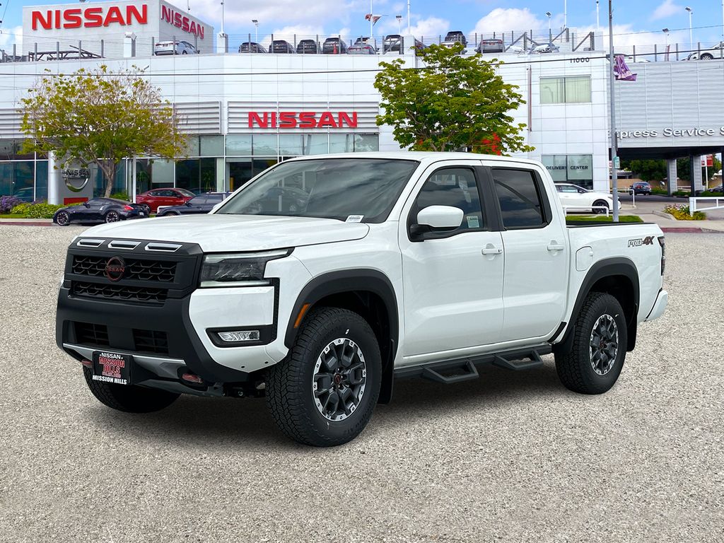 Glacier White 2026 Nissan Frontier Pickup Truck Four-Wheel Drive 9-Speed Automatic Overdrive