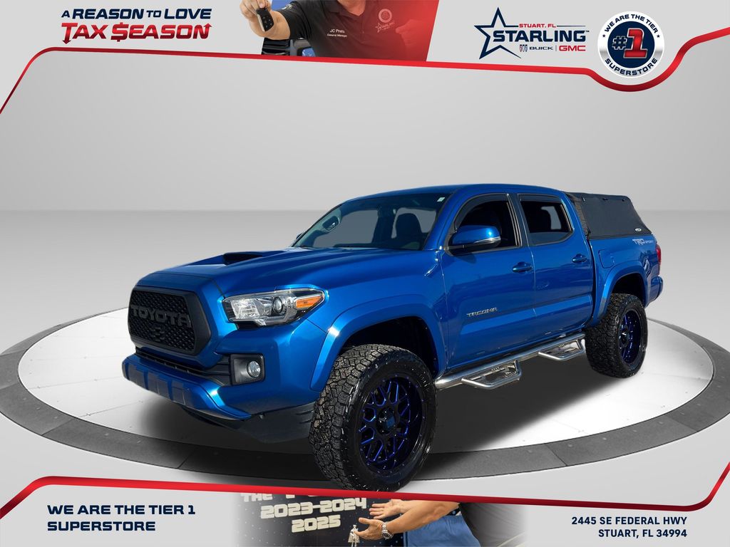 Blazing Blue Pearl 2017 Toyota Tacoma TRD Sport V6 Double Cab RWD Pickup Truck 4X2 6-Speed Automatic
