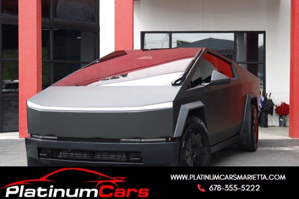 Black 2024 Tesla Cybertruck Crew Cab AWD Pickup Truck All-Wheel Drive 1-Speed Automatic