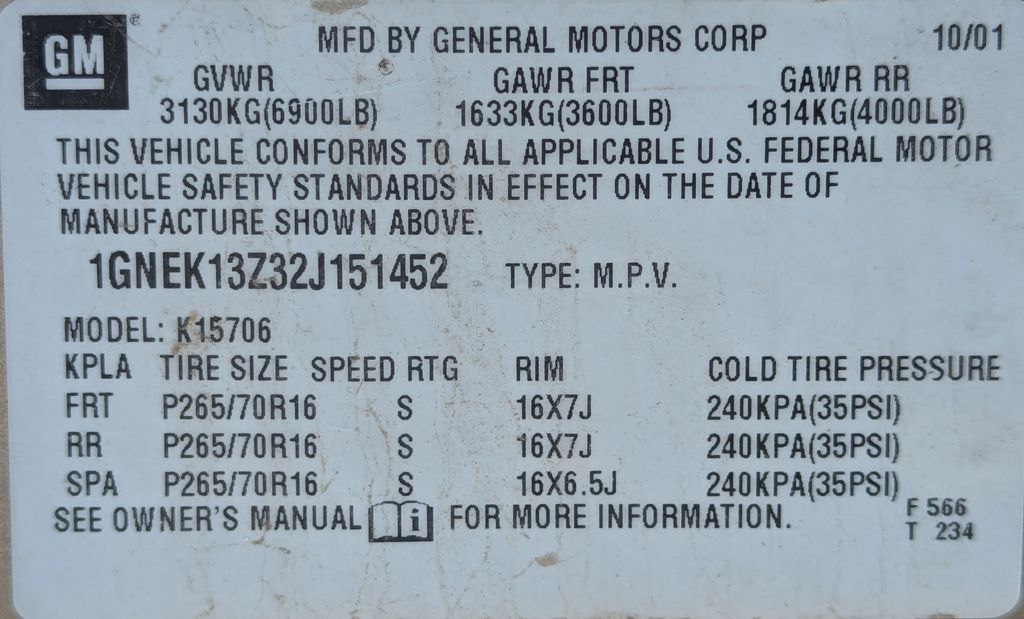 2002 Chevrolet Tahoe LT 15