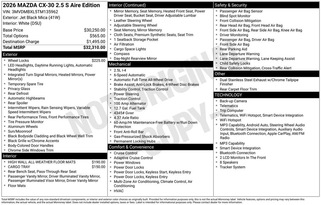 2026 Mazda CX-30 2.5 S Aire Edition
