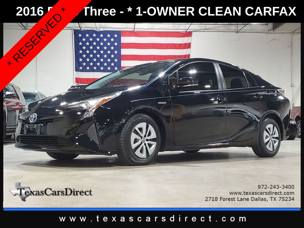 Midnight Black Metallic 2016 Toyota Prius Three FWD Hatchback Front-Wheel Drive Continuously Variable Transmission