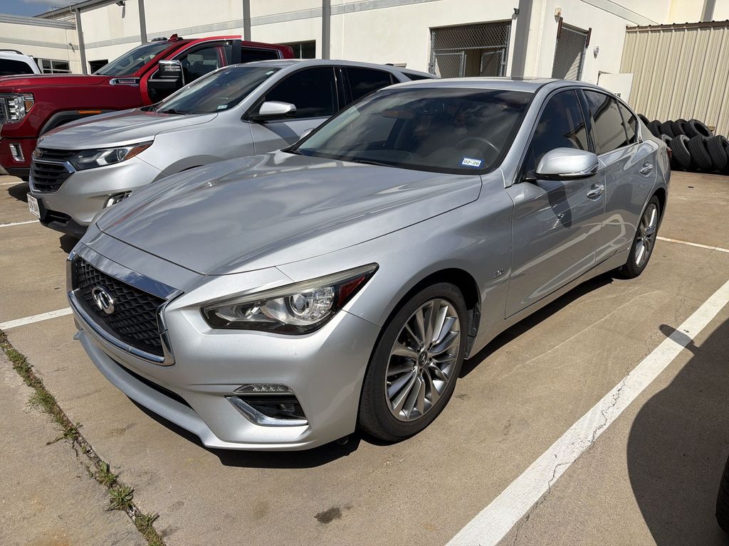 Gray (Liquid Platinum) 2018 INFINITI Q50 3.0t Luxe RWD Sedan Rear-Wheel Drive 7-Speed Automatic