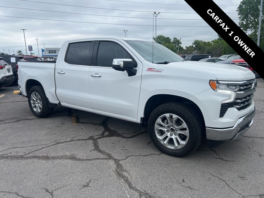 Summit White 2023 Chevrolet Silverado 1500 LTZ Crew Cab 4WD Pickup Truck Four-Wheel Drive Automatic