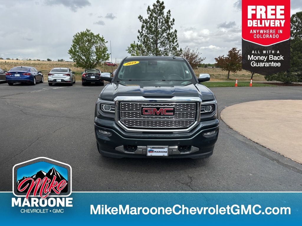 Dark Slate Metallic 2018 GMC Sierra 1500 Denali Crew Cab 4WD Pickup Truck Four-Wheel Drive 8-Speed Automatic Overdrive