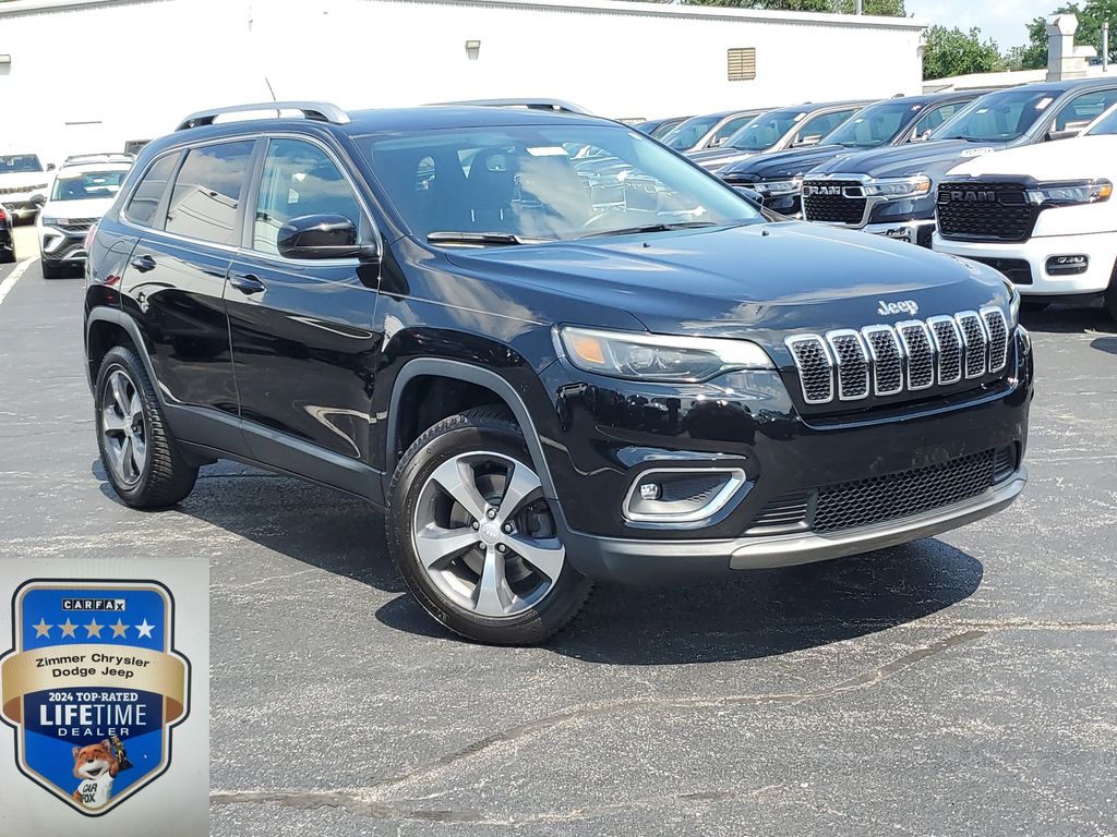 Diamond Black Crystal Pearlcoat 2019 Jeep Cherokee SUV / Crossover Four-Wheel Drive 9-Speed Automatic