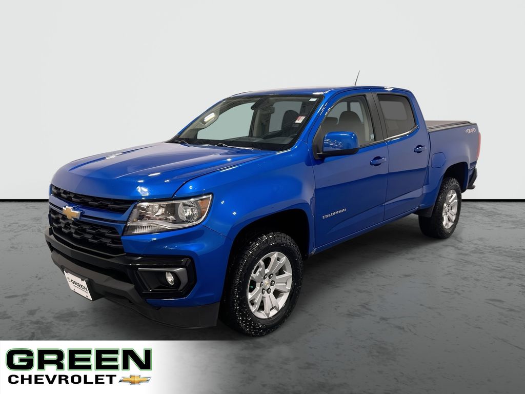 Bright Blue Metallic 2021 Chevrolet Colorado Pickup Truck Four-Wheel Drive 8-Speed Automatic