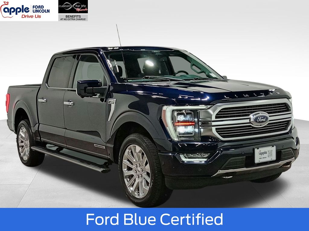Blue Metallic 2022 Ford F-150 Limited SuperCrew 4WD Pickup Truck Four-Wheel Drive Automatic