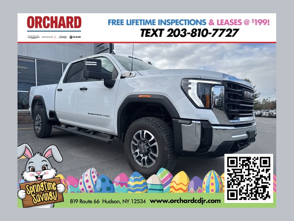 Summit White 2025 GMC Sierra 3500HD Pro Crew Cab 4WD Pickup Truck Four-Wheel Drive Automatic