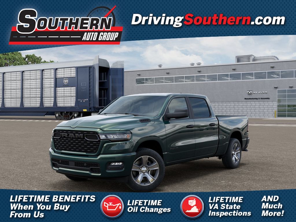Serrano Green Metallic 2026 RAM 1500 Pickup Truck Four-Wheel Drive 8-Speed Automatic