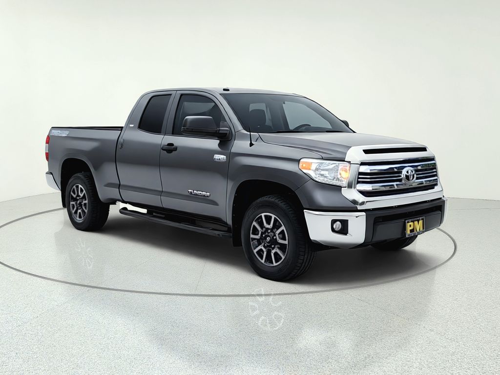 Magnetic Gray Metallic 2017 Toyota Tundra SR5 Double Cab 5.7L 4WD Pickup Truck Four-Wheel Drive 6-Speed Automatic Overdrive