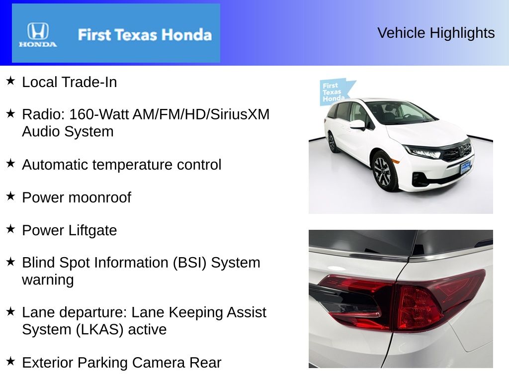 Used Car 2025 Honda Odyssey  Ex-l For Sale Under $40,000 In Austin, Texas