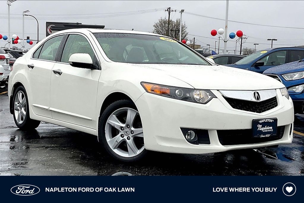 Premium White Pearl 2009 Acura TSX Sedan FWD with Technology Package Sedan Front-Wheel Drive 5-Speed Automatic