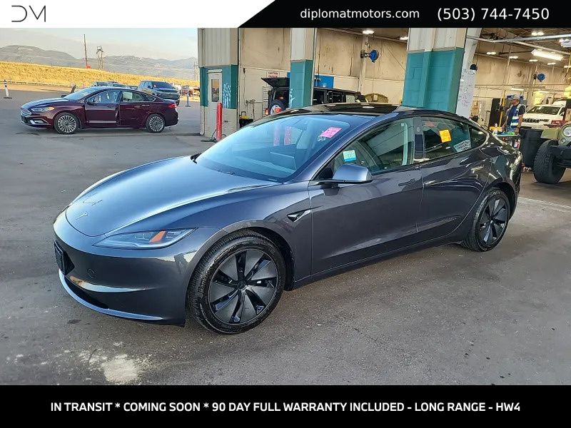 Gray 2025 Tesla Model 3 Sedan All-Wheel Drive 1-Speed Automatic