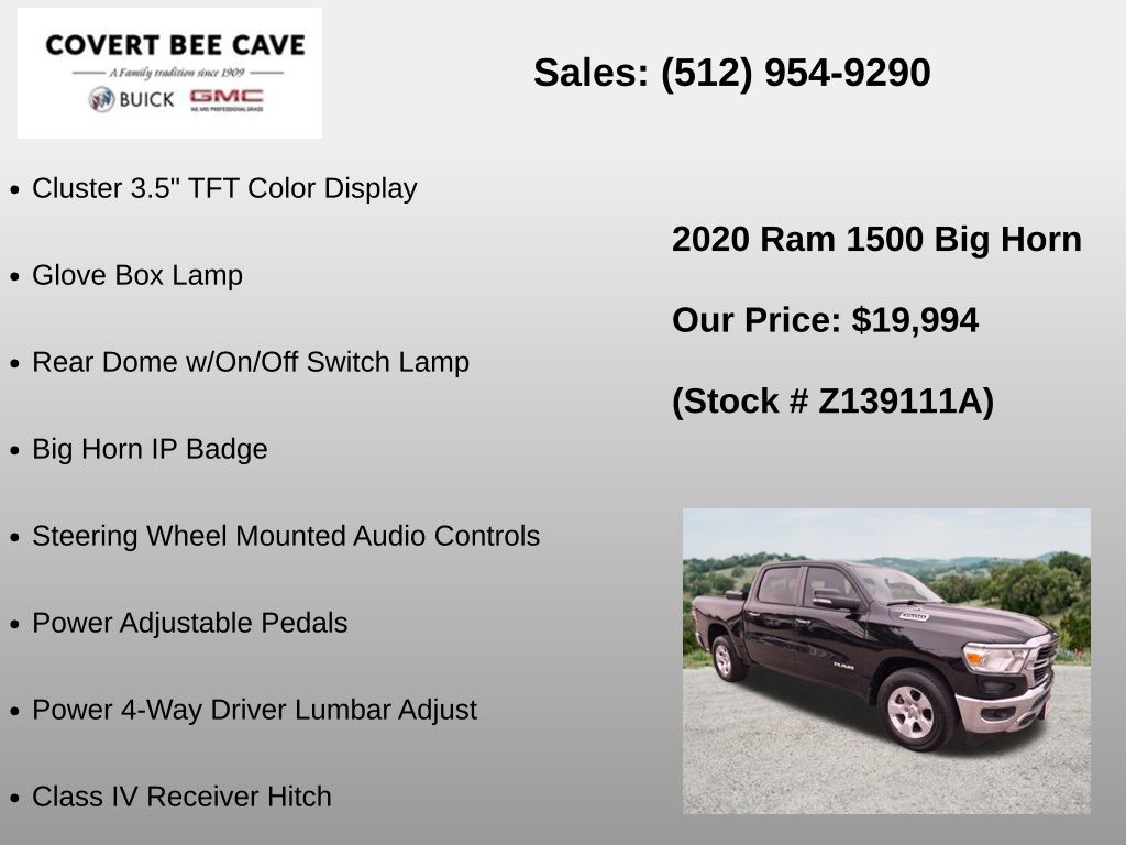 Used Car 2020 Ram 1500  Big Horn/lone Star For Sale Under $20,000 In Austin, Texas