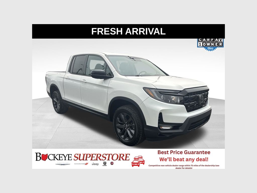 Platinum White Pearl 2025 Honda Ridgeline Pickup Truck All-Wheel Drive 9-Speed Automatic