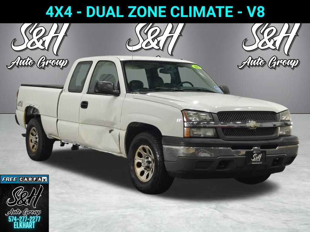Summit White 2005 Chevrolet Silverado 1500 Work Truck Extended Cab LB 4WD Pickup Truck Four-Wheel Drive 4-Speed Automatic Overdrive