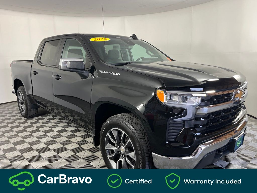 Black 2024 Chevrolet Silverado 1500 Pickup Truck Four-Wheel Drive 8-Speed Automatic