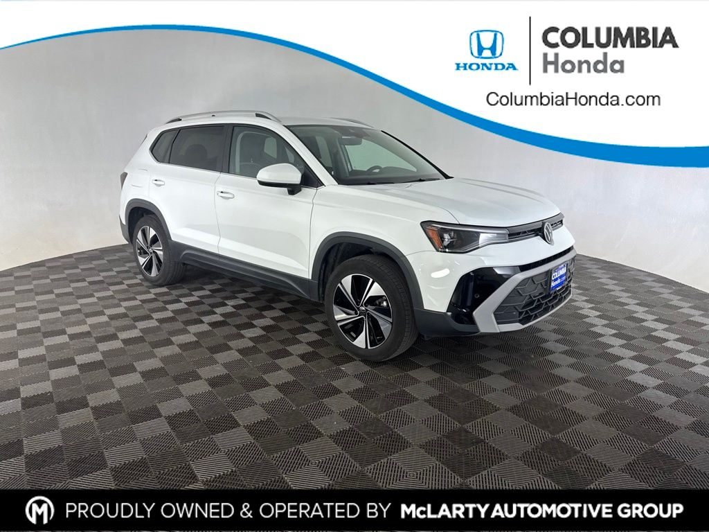 Pure White 2025 Volkswagen Taos SUV / Crossover All-Wheel Drive 8-Speed Automatic