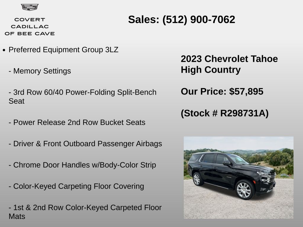 Used Car 2023 Chevrolet Tahoe  High Country For Sale Under $60,000 In Austin, Texas