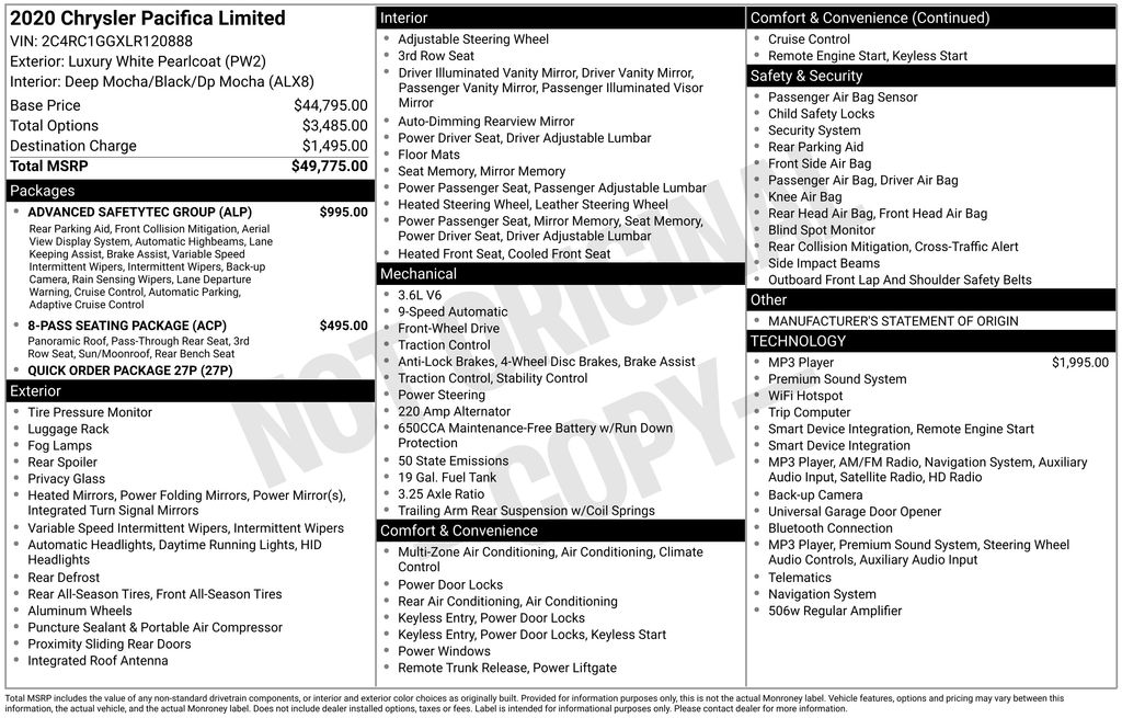 Used 2020 White Chrysler Limited image 2