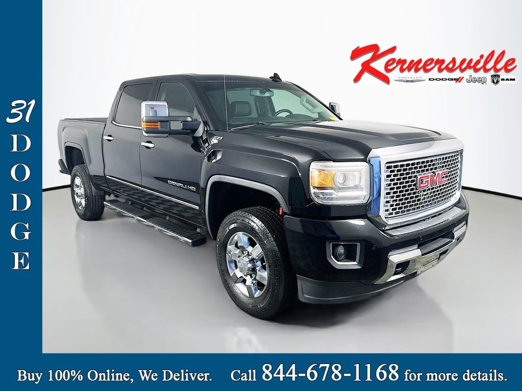 Onyx Black 2015 GMC Sierra 3500HD Denali Crew Cab LB DRW 4WD Pickup Truck Four-Wheel Drive Automatic