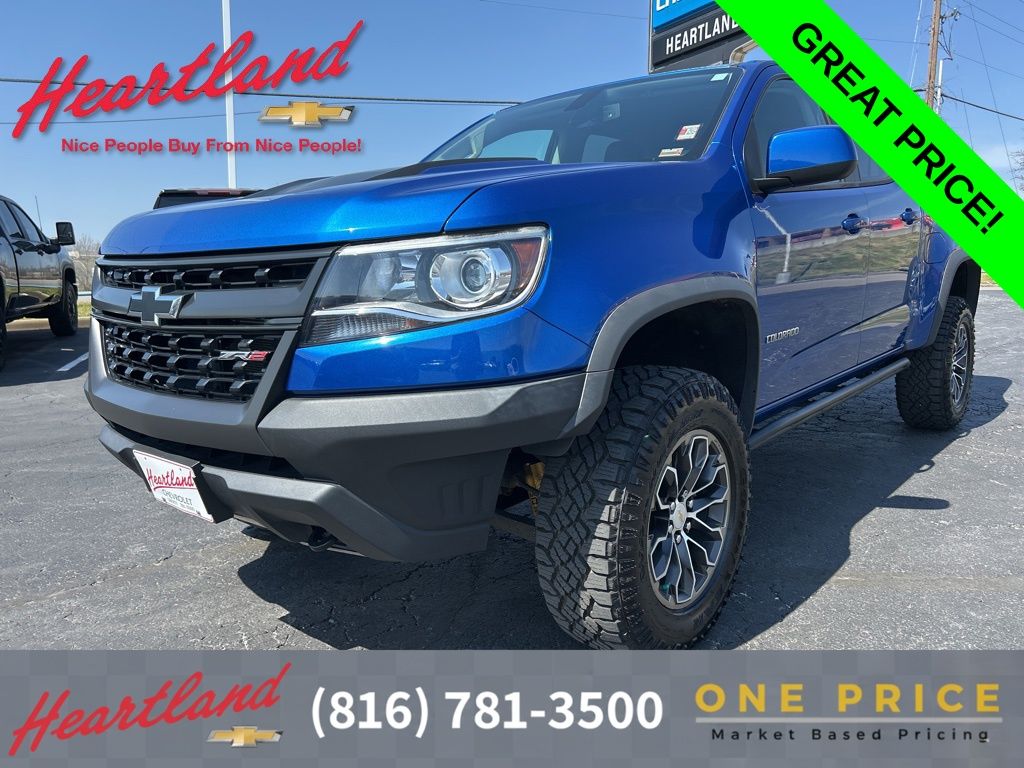 Kinetic Blue Metallic 2019 Chevrolet Colorado ZR2 Crew Cab 4WD Pickup Truck Four-Wheel Drive 8-Speed Automatic