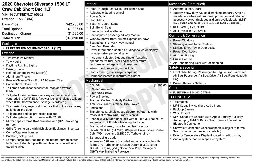 2020 Chevrolet Silverado 1500 LT Black at Klick Lewis Buick Chevrolet