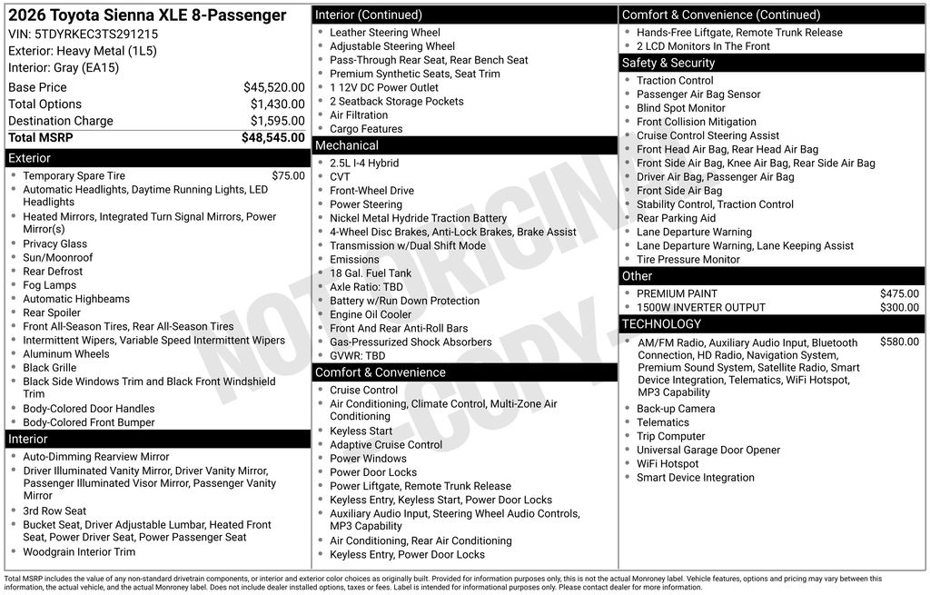 2026 Toyota Sienna XLE