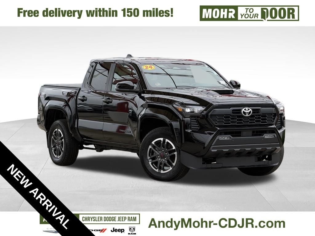 Black 2024 Toyota Tacoma TRD Sport Double Cab 4WD Pickup Truck Four-Wheel Drive 8-Speed Automatic