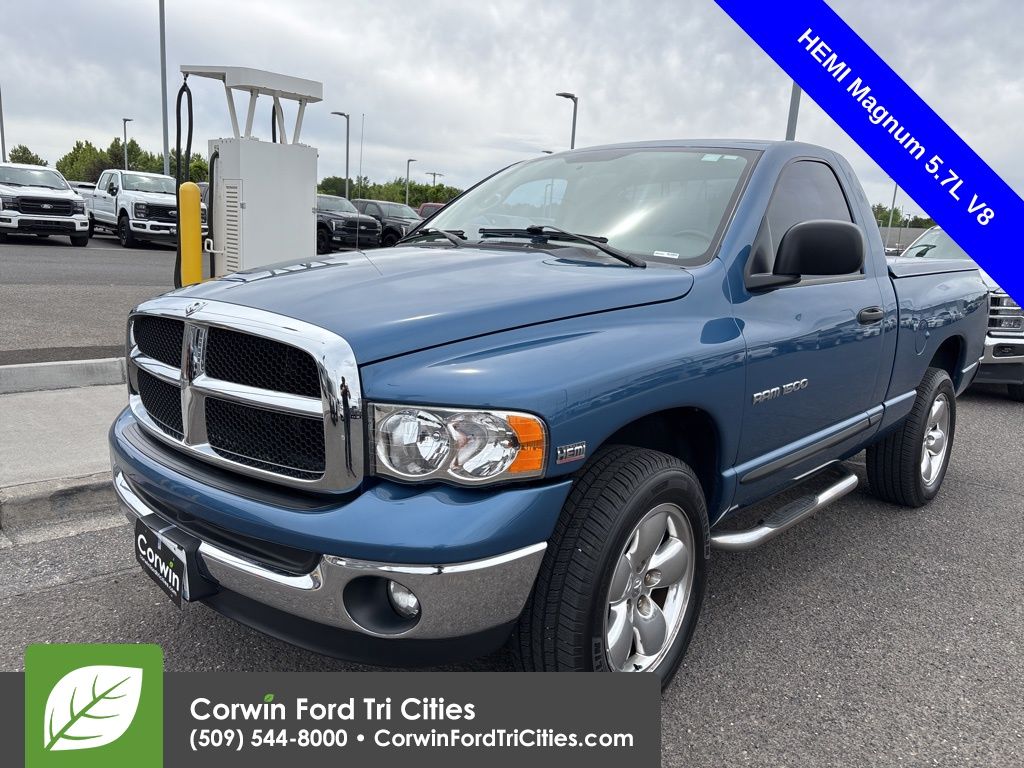 Patriot Blue Pearlcoat 2005 Dodge RAM 1500 SLT 4WD Pickup Truck Four-Wheel Drive 5-Speed Automatic