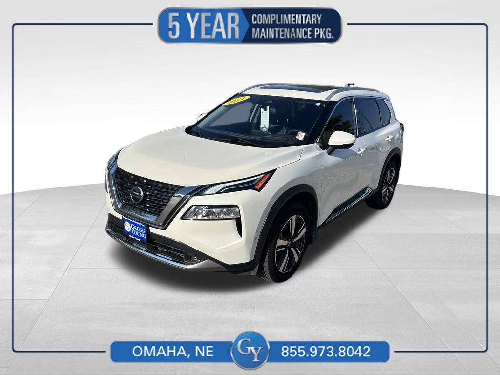 Pearl White Tricoat 2021 Nissan Rogue SUV / Crossover All-Wheel Drive Continuously Variable Transmission