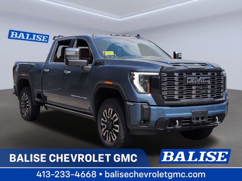 Downpour Metallic 2025 GMC Sierra 2500HD Denali Ultimate Crew Cab 4WD Pickup Truck Four-Wheel Drive Automatic