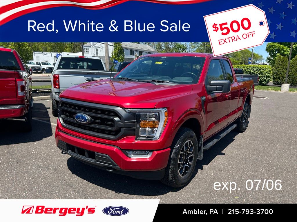 Red Metallic 2022 Ford F-150 Pickup Truck Four-Wheel Drive Automatic