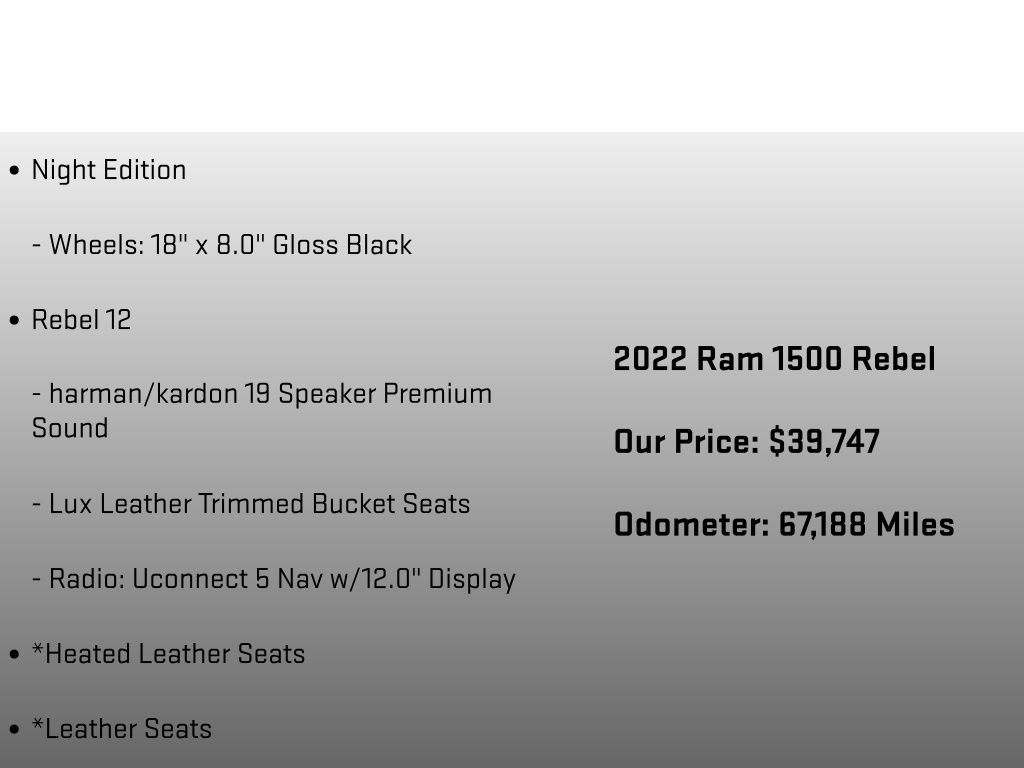 2022 Ram 1500 Rebel Black at Carlisle Cadillac Buick GMC