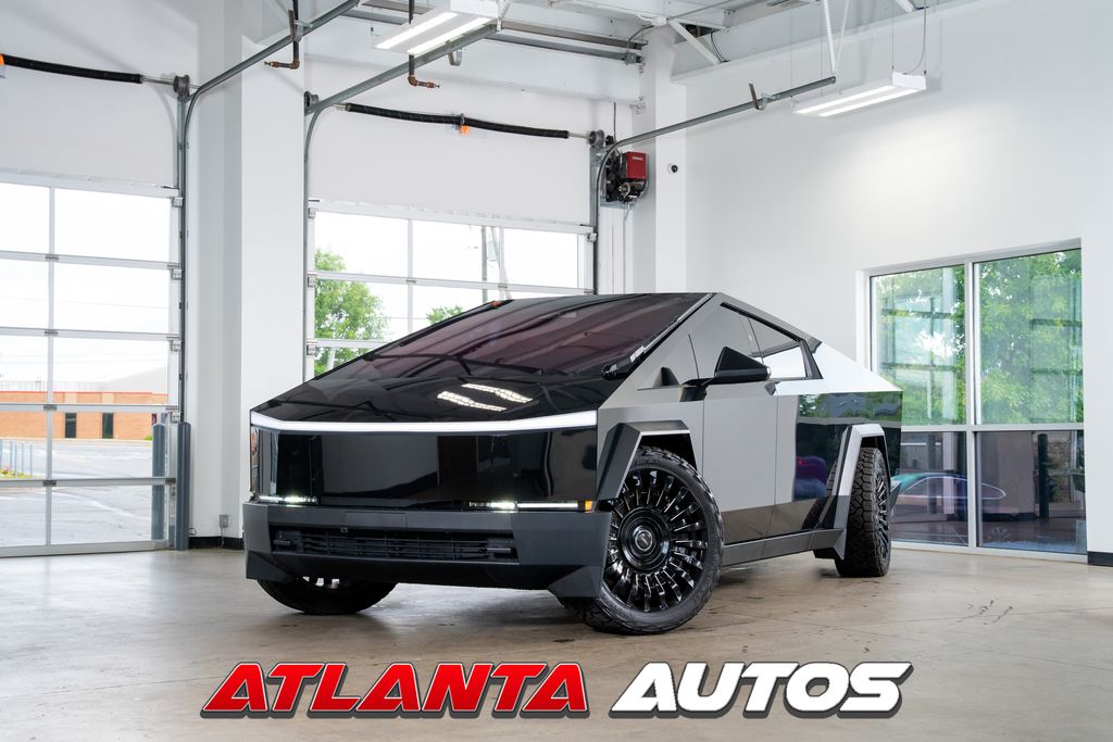 Black 2024 Tesla Cybertruck Crew Cab AWD Pickup Truck All-Wheel Drive 1-Speed Automatic
