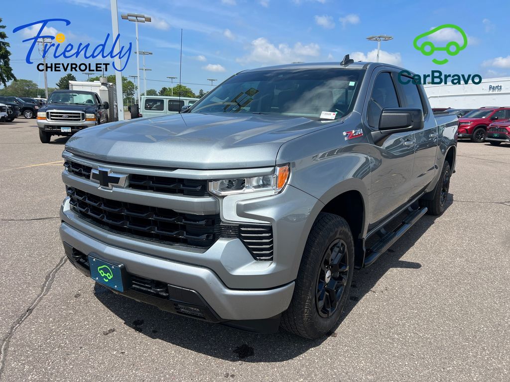 Sterling Gray Metallic 2023 Chevrolet Silverado 1500 RST Crew Cab 4WD Pickup Truck Four-Wheel Drive Automatic