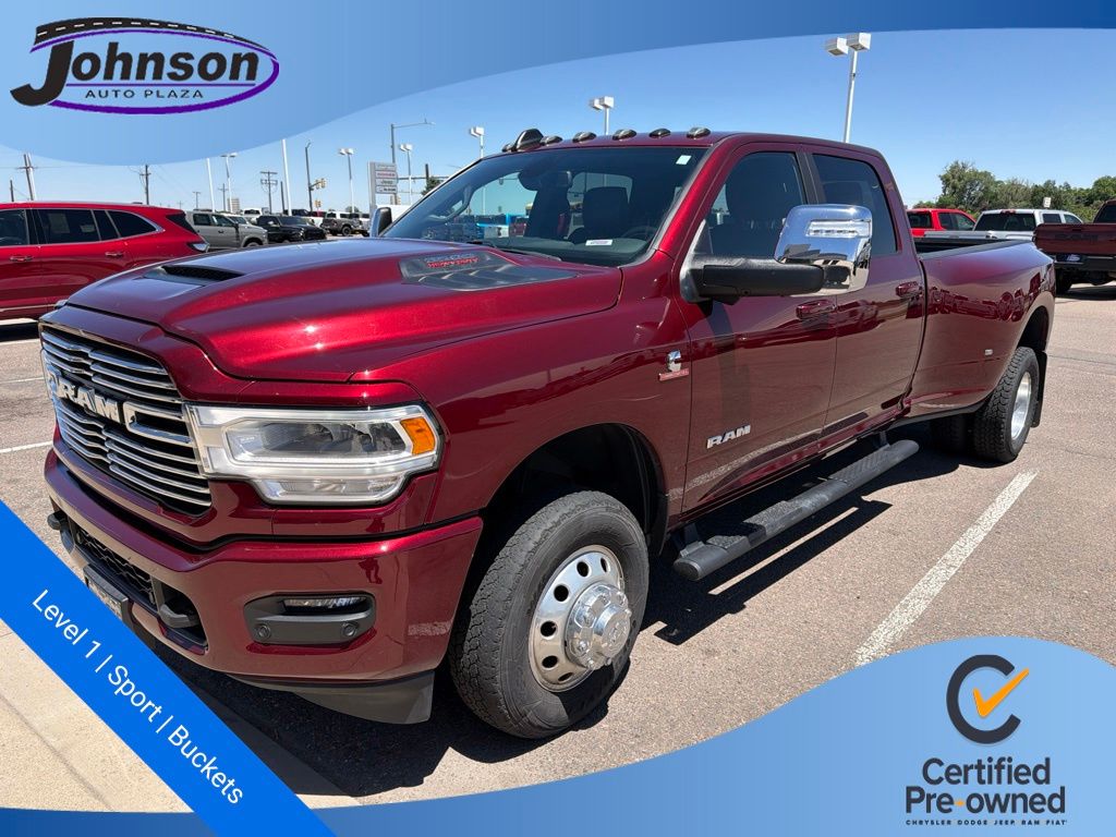 Red 2023 RAM 3500 Laramie Crew Cab LB DRW 4WD Pickup Truck Four-Wheel Drive 6-Speed Automatic