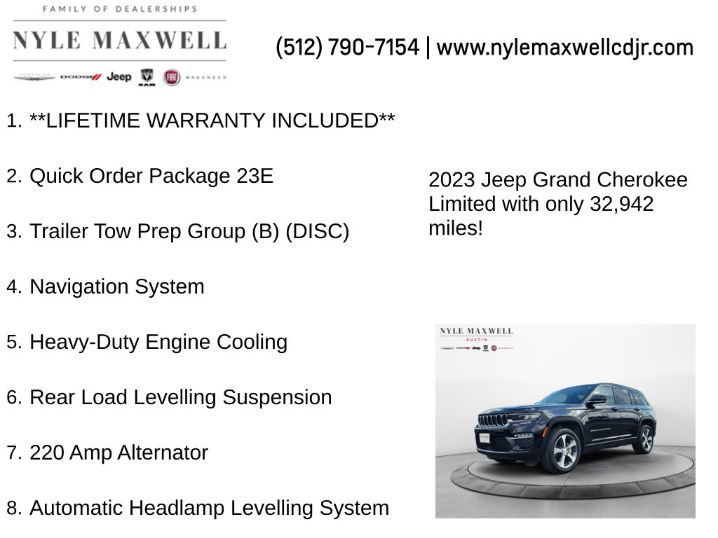 Used Car 2023 Jeep Grand Cherokee  Limited For Sale Under $30,000 In Austin, Texas