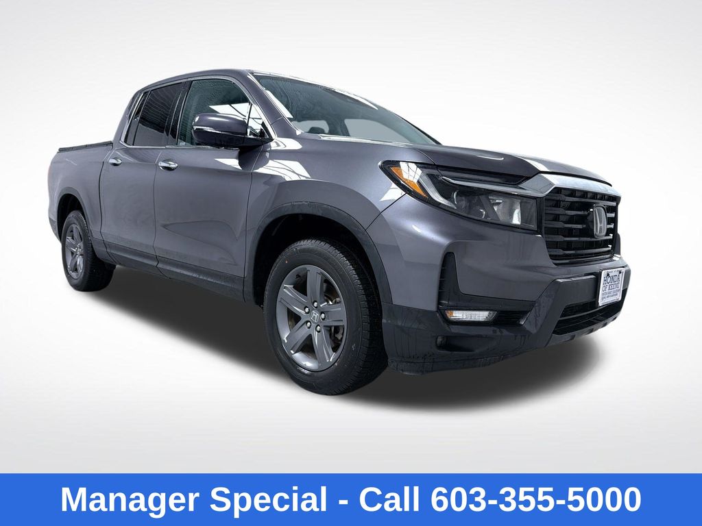 Gray (Modern Steel Metallic) 2021 Honda Ridgeline RTL-E AWD Pickup Truck All-Wheel Drive 9-Speed Automatic