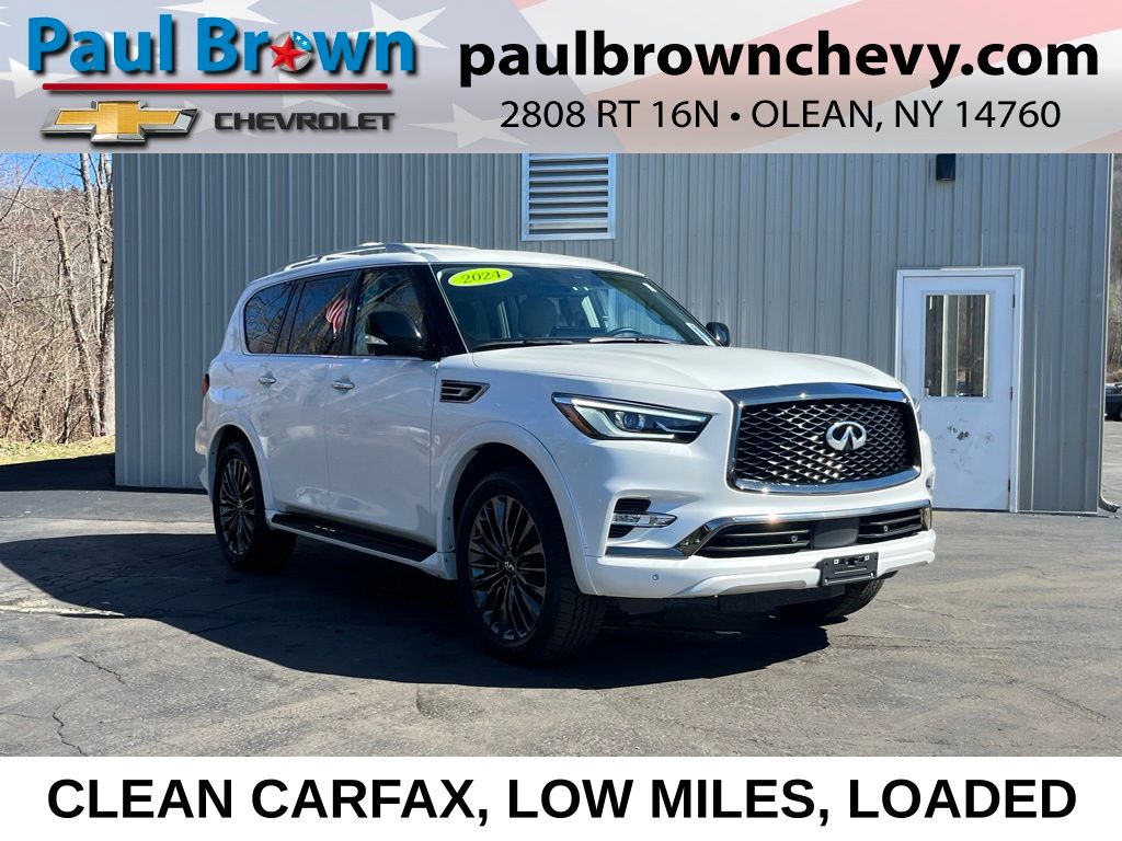 Moonstone White 2024 INFINITI QX80 SUV / Crossover All-Wheel Drive 7-Speed Automatic