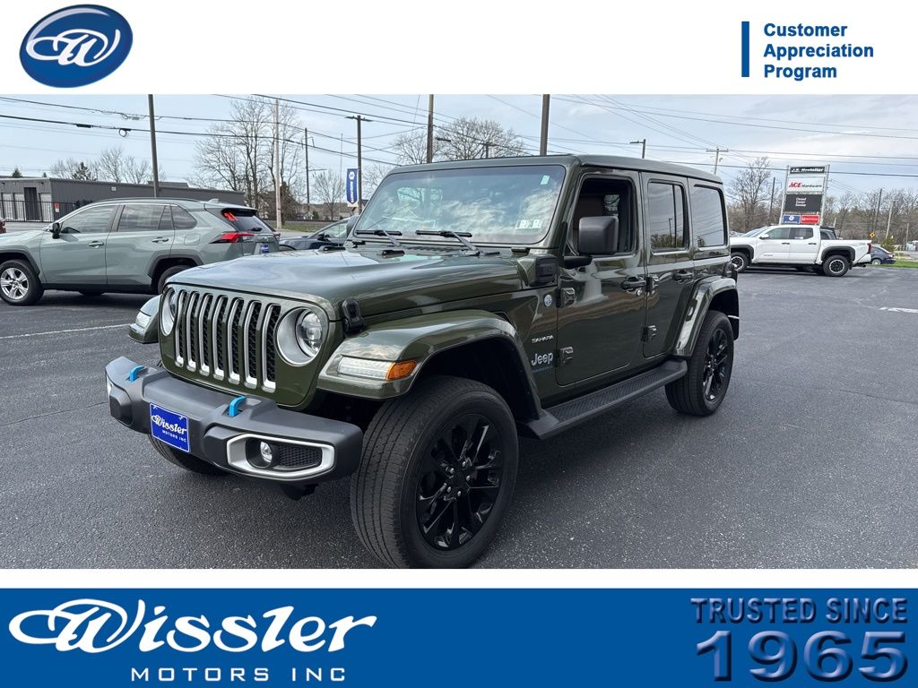 Sarge Green Clearcoat 2023 Jeep Wrangler 4xe SUV / Crossover Four-Wheel Drive 8-Speed Automatic