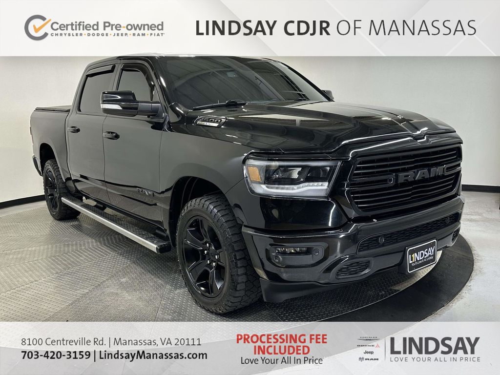 Diamond Black Crystal Pearlcoat 2021 RAM 1500 Big Horn Crew Cab 4WD Pickup Truck Four-Wheel Drive 8-Speed Automatic